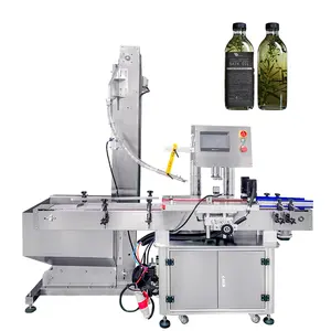 YIMU CM140 Full Automatic Twisting Plastic Lids Capper Bath Oil Shampoo Bottle Screw Capping Machine with Lid Feeding elevator