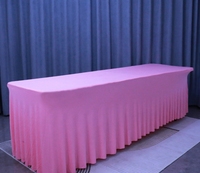 Couverture de table extensible de haute qualité nappe de banquet de fiançailles jupe de table en polyester rectangulaire de conférence d'hôtel