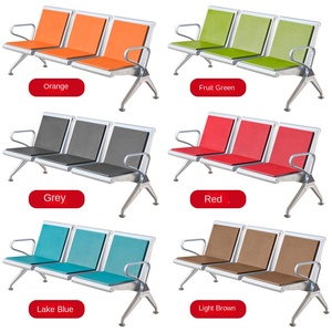 Silla de espera <span class=keywords><strong>para</strong></span> aeropuerto de poliuretano PU <span class=keywords><strong>para</strong></span> tres personas al por mayor con <span class=keywords><strong>Banco</strong></span> de fila de infusión de acero inoxidable nacional - Product Image 3