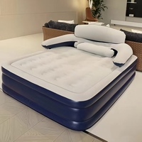 Matelas gonflable en PVC floqué (203x152x40cm) 40cm d'épaisseur Léger Pliable Résistant à l'eau Confort maximal Gonflage rapide