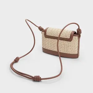 # PA0944 toptan özelleştirilmiş kadın el yapımı saman crossbody çanta 2025 SS moda küçük saman torbaları kadın çanta