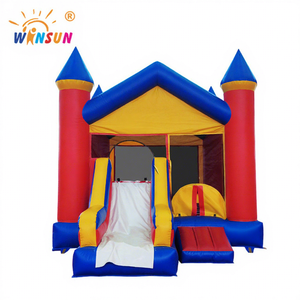 Château gonflable combiné trampoline Winsun, forme en V, couleur personnalisée, ignifuge, PVC, installation facile - Product Image 1