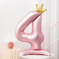 Ballons Chiffres Rose Métallisé Personnalisés Extra Larges pour Anniversaire, Saint-Valentin et Décorations d'Événements de Baby Shower - Durables