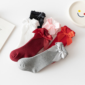 <span class=keywords><strong>Calcetines</strong></span> <span class=keywords><strong>Altos</strong></span> Elásticos con Lazos <span class=keywords><strong>para</strong></span> Niñas, Medias de Princesa hasta la Rodilla, <span class=keywords><strong>Calcetines</strong></span> de Algodón de Alta Calidad en Color Sólido - Product Image 3