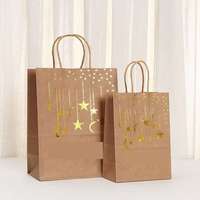 Sacs cadeaux Eid Mubarak Ramadan avec poignées, fonte à chaud, pour fêtes et événements, décoration en papier en forme de lune