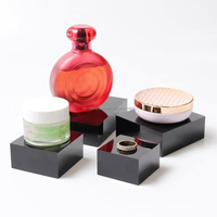 Présentoir de Buffet Noir et Blanc en Acrylique, Cubes de Présentation Empilables, Socles Carrés en Lucite pour Aliments, Boîtes de Présentation