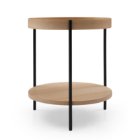 Table basse en bois de style minimaliste japonais vintage et moderne pour salon avec pieds en fer