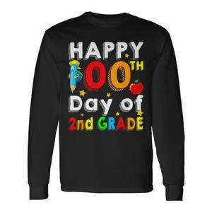 Maglietta a maniche lunghe per il 100° giorno della seconda elementare, per la festa scolastica - Product Image 1