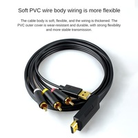 Convertisseur composite AV CVBS avec interface plaquée or, câble blindé en PVC écologique pour consoles de jeux rétro, PC, PS4, PS5