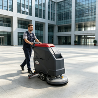 Mesin Pembersih Lantai Otomatis 530mm, Bertenaga Baterai 24V 100Ah, Mesin Pembersih Komersial, Pabrik OEM