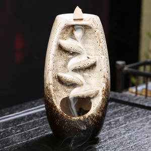 Kreatif Dupa Dua Sisi, Pembakar 2 Sisi Aroma Asap Bakhoor Oud Burner Pemegang Kerucut Ganda Arus Balik Keramik Pembakar Dupa/ - Product Image 4