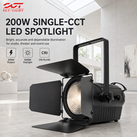 Projecteur LED Leko Fresnel 200W lumière du jour, lentille 175mm, CRI95, DMX512, mise au point manuelle pour théâtre, studio, église, conférence, événement, OEM