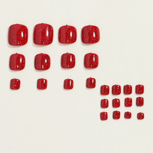 24 pièces Bestseller Simple Short Style Summer Nail Art pour adultes, <span class=keywords><strong>faux</strong></span> <span class=keywords><strong>ongles</strong></span> blancs et rouges en forme de diamant brisé - Product Image 3