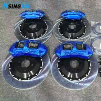 Kit Rem Cakram Besar 2 Bagian BBK 4 6 Piston Warna Kustom Anti Debu Performa Rendah untuk Tesla Model 3