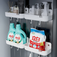 Crochet magnétique en plastique pour machine à laver, salle de bain, rangement mural, suspension sans perforation.