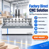 Routeur CNC Alpha 8 têtes 1325 pour la sculpture sur bois, portes d'armoires, machine de production de meubles