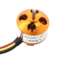 Moteur électrique CC sans balais Uangel A2208 1100KV/1400KV/2600KV pour modèles réduits d'avions/bateaux/véhicules, pièces de kit pour planeurs et jouets