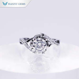 Tianyu Pavé Accent 925 Silver <b>Moissanite</b> Ring 0.5ct/1ct Solitaire Design Fine <b>Jewelry</b> for Women Gift - Product Image 1