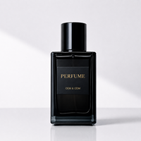 Vente en gros de flacons de parfum carrés en verre rechargeables noirs de 30 ml, 50 ml, 100 ml, emballage unique de mini-boîte de luxe vide
