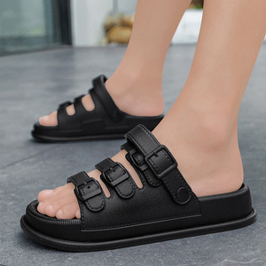 Sandales d'extérieur pour hommes, pantoufles antidérapantes à semelle épaisse et rembourrée, pantoufles douces pour la maison - Product Image 2