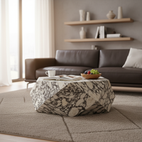 Meubles italiens modernes de luxe léger, table basse en marbre Calacatta naturel de forme irrégulière créative pour salon, villa