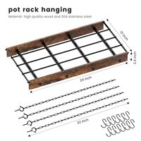 Support suspendu pour pot de cuisine en bois pour plafond Cintres pour pot vintage pour montage au plafond