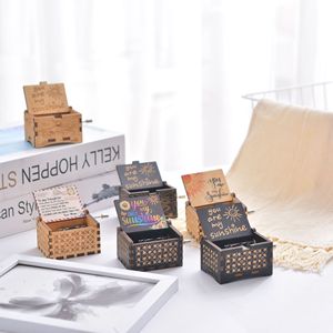 Black Wooden Music <b>Box</b> Hand Cranked Movement You Are My Sunshine Gifts <b>for</b> Children Birthday <b>Present</b> Home Office Decoration - Product Image 6