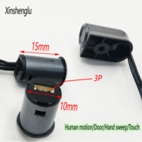 Interrupteur de porte d'armoire intelligent multifonctionnel noir à branchement DC12V-24V avec portée de détection de 3-5 cm, certifié CE