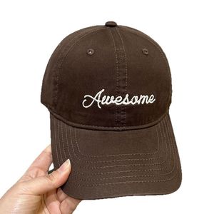 2025 bơ Vàng sâu vương miện lớn đầu phù hợp với unisex mềm Cap-Thêu kịch bản rộng vành Nylon 6-Panel Mũ bóng chày - Product Image 5