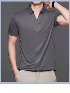 เสื้อโปโลคอวีผู้ชาย Maxfree เสื้อกอล์ฟ คุณภาพสูง ยืดหยุ่นได้ดี ปกเสื้อแบบไร้รอยต่อ เสื้อยืดคอปกทรงเข้ารูป - Product Image 2
