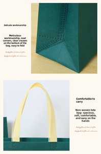 Non-Woven Shopping Tote Bag <b>Medium</b> Size Top Handle Groceries Carry Bag Red Blue <b>Brown</b> Colors PP Webbing Handles - Product Image 6