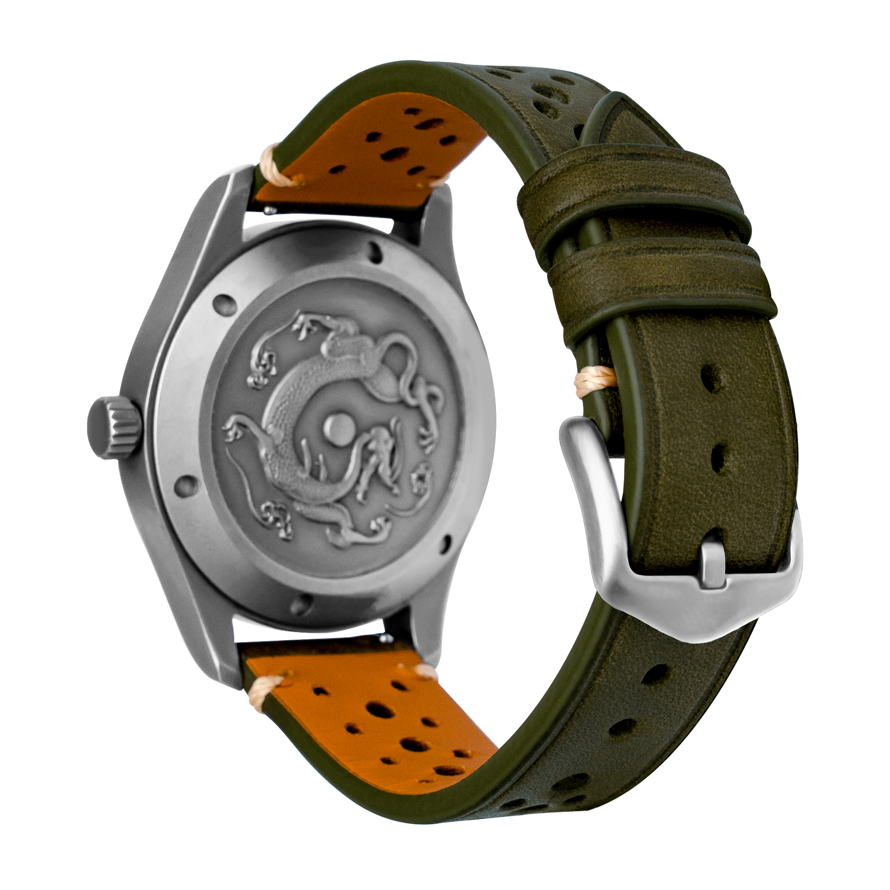 Olive green-silver buckle #276