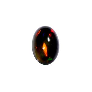 Opale éthiopienne noire naturelle, 2 carats, ovale, pour la fabrication de bijoux, enroulement de fil, pierre de guérison multicolore - Product Image 1