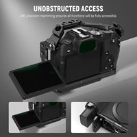 Cage pour appareil photo NEEWER EOS R8 avec pince à câble, rail NATO, base à dégagement rapide type Arca, vis anti-torsion, rig vidéo de protection en aluminium