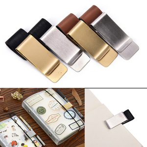 Adecuado para viajeros, accesorios para cuadernos, clip para bolígrafo, monedero y tarjetero de cuero PU, bolígrafo retro de cuero y acero inoxidable. - Product Image 1