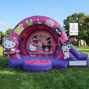 Château gonflable commercial pour enfants et tout-petits, château gonflable extérieur à thème de dessin animé avec toboggan, structure de saut gonflable - Product Image 1