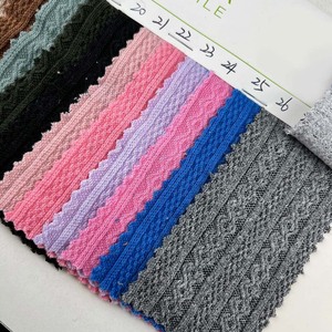 定制图案实心98% 涤纶2% 氨纶针织哈奇锦缎毛衣提花设计面料260gsm嘉裕纺织品 - Product Image 6