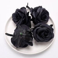 Fabrik günstigen Preis 9cm Seide weiß Rose DIY Kuchen Dekoration Kenia künstlichen Rosen kopf schwarz