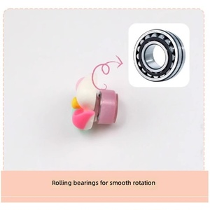6 Pièces Ornements de tableau de bord de voiture en résine, style Art déco moderne, moulin à vent rotatif, figurines de fleurs macaron colorées, finition brillante pour écran de voiture - Product Image 6