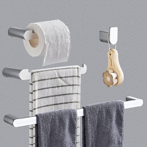 Scaldasalviette Moderno Pieghevole in <span class=keywords><strong>Plastica</strong></span> ABS con Accessori da Bagno per Uso Domestico o Alberghiero, Montaggio a Parete - Product Image 2