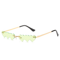 Keloyi Mode adolescents universel lunettes de soleil pour hommes et femmes couleurs Vives lentilles sans cadre en forme de coeur lunettes de soleil