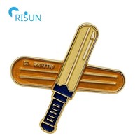 Épingles, badges et broches promotionnels personnalisés en émail 3D sur le thème du cricket (batteur, joueur de cricket, casquette, chapeau, revers)