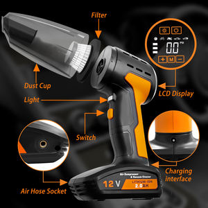 Không dây di động tự động ngắt 150PSI xe không khí Inflator với hiển thị kỹ thuật số xe lốp máy bơm không khí sạch hơn 12V DC Canister chân không - Product Image 4