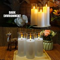 Lilin Pilar LED Tanpa Api Kakoya, Baterai, Kontrol Remote, Timer 2/4/6/8 Jam, Bahan Akrilik, Finishing Poles
