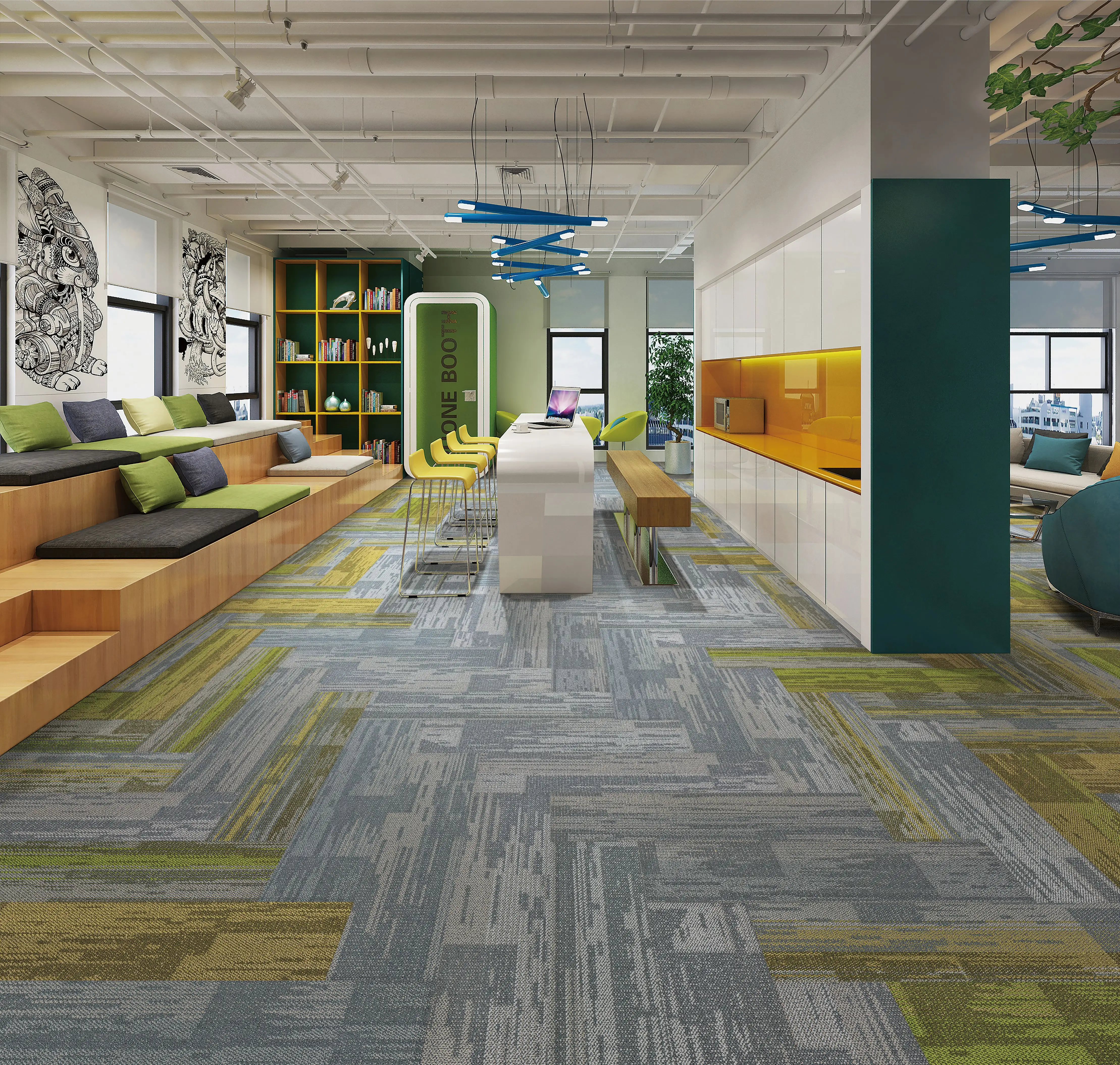 Commercial Carpet Tiles Flooring Office Carpet Coffee Carpet Squares