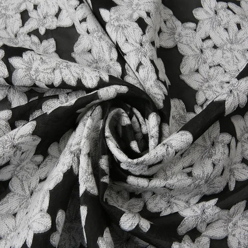 KEER Usine personnalisée nouveaux modèles robes de soirée en polyester et coton à fleurs blanches tissu jacquard