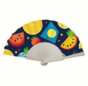 Abanico Plegable de Madera Personalizado con Logotipo, Ecológico, Portátil, con Diseño de Música y Flores, para Promoción, Pintura, Manualidades, Recuerdo, Decoración - Product Image 6