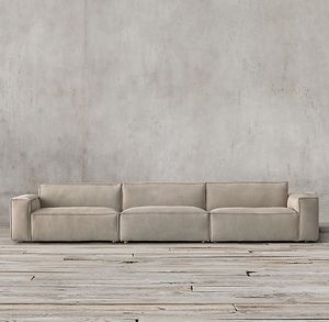 <span class=keywords><strong>Canapé</strong></span> modulaire en <span class=keywords><strong>cuir</strong></span> RH COMO 3 pièces, <span class=keywords><strong>cuir</strong></span> <span class=keywords><strong>beige</strong></span> grain supérieur, sectionnel avec lignes épurées, ensemble de salon moderne et luxueux - Product Image 2