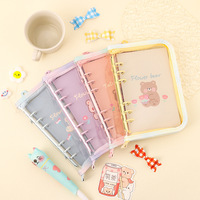 A5/A6/A7 classeur en PVC transparent de taille personnelle avec bords en tissu couverture transparente pour planificateur d'album photo pour usage individuel
