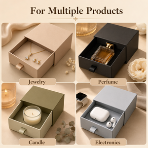 Boîte cadeau à tiroir coulissant rigide, boîte d'emballage en papier multi-usages, boîte cadeau de luxe avec logo personnalisé pour bijoux, parfums, bougies - Product Image 5